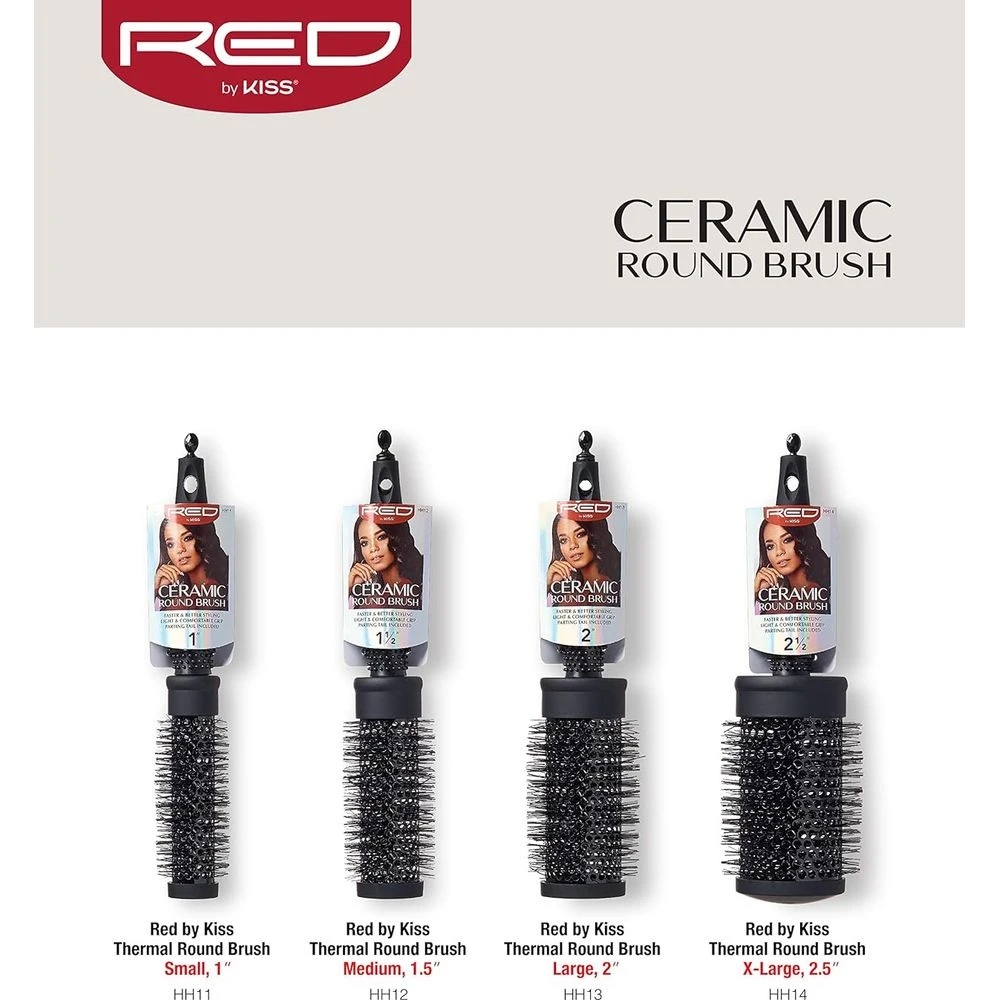 Red By Kiss Rose Heat Resistant Bristle Brush – 2" Barrel 8 Red By Kiss Rose Heat Resistant Bristle Brush – 2" Barrel - Image 6