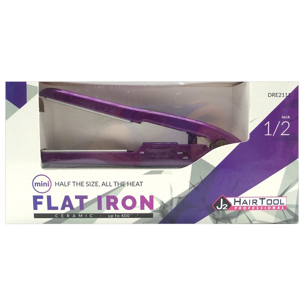 J2 Mini Flat Iron 1/2 Inch – Edges & Travel Purple - Peach 3 J2 Mini Flat Iron 1/2 Inch – Edges & Travel Purple - Peach