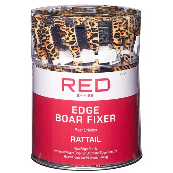 Red By Kiss Edge Brush With Comb And Rattail – Boar Bristles (48pcs) 3 Red By Kiss Edge Brush With Comb And Rattail – Boar Bristles (48pcs)