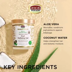 African Pride Moisture Miracle Aloe & Coconut Water Curl Defining Gel – 18 Oz -Beauty Exchanges african pride moisture miracle aloe coconut water curl defining gel enhance define your natural curls maximum hold moisture 18oz 824570