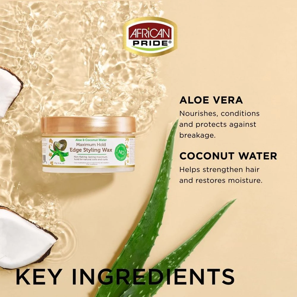 African Pride Moisture Miracle Edge Tamer Collection - Aloe & Coconut 6oz 8 African Pride Moisture Miracle Edge Tamer Collection - Aloe & Coconut 6oz - Image 6