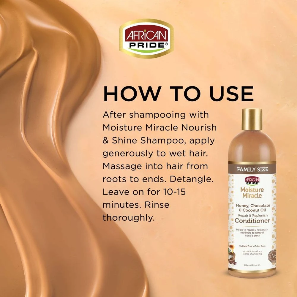 African Pride Moisture Miracle Shampoo & Conditioner Set – 2 X 16 Oz 11 African Pride Moisture Miracle Shampoo & Conditioner Set – 2 X 16 Oz - Image 9