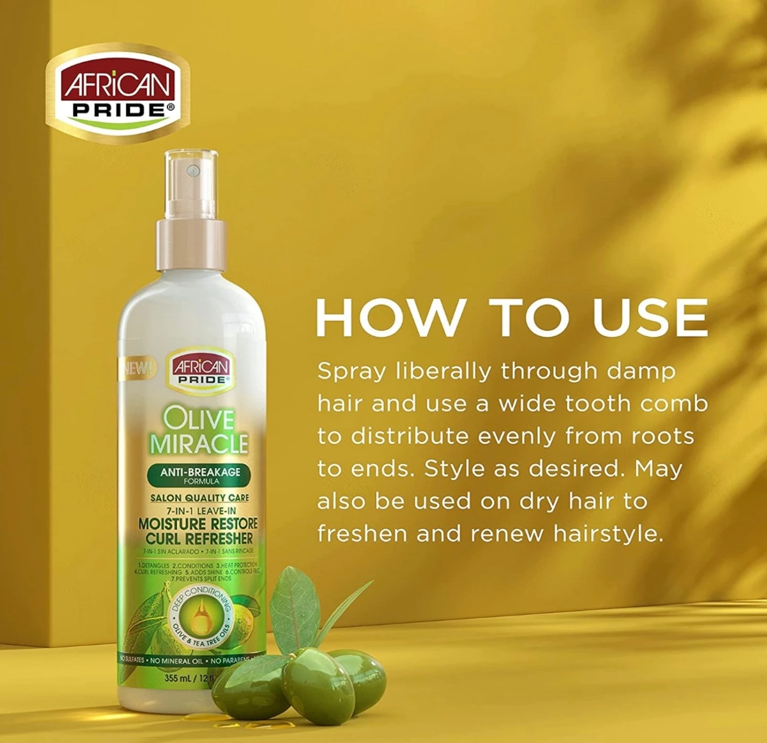 African Pride Olive Miracle 7-IN-1 Leave-In Curl Refresher 4 African Pride Olive Miracle 7-IN-1 Leave-In Curl Refresher - Image 2