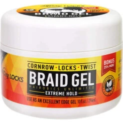 All Day Locs Braid Gel - Extreme Hold -Beauty Exchanges allday locks braid gel extreme hold smooths tames frizz no flaking or drying high shine long lasting for braids locks twists cornrows 259543