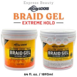 All Day Locs Braid Gel - Extreme Hold -Beauty Exchanges allday locks braid gel extreme hold smooths tames frizz no flaking or drying high shine long lasting for braids locks twists cornrows 820271