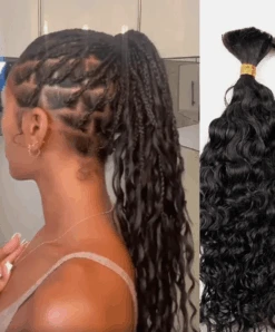 B & B Express 100% Human Hair Bulk Extensions For Braiding - Water Wave