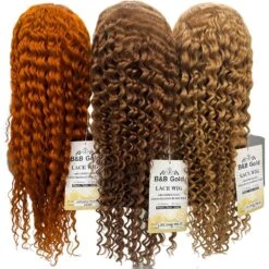 B & B Gold 100% Brazilian Human Hair 13x4 Lace Front Color Wigs - Deep Wave