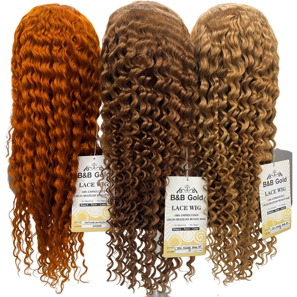 B & B Gold 100% Brazilian Human Hair 13x4 Lace Front Color Wigs - Deep Wave 3 B & B Gold 100% Brazilian Human Hair 13x4 Lace Front Color Wigs - Deep Wave