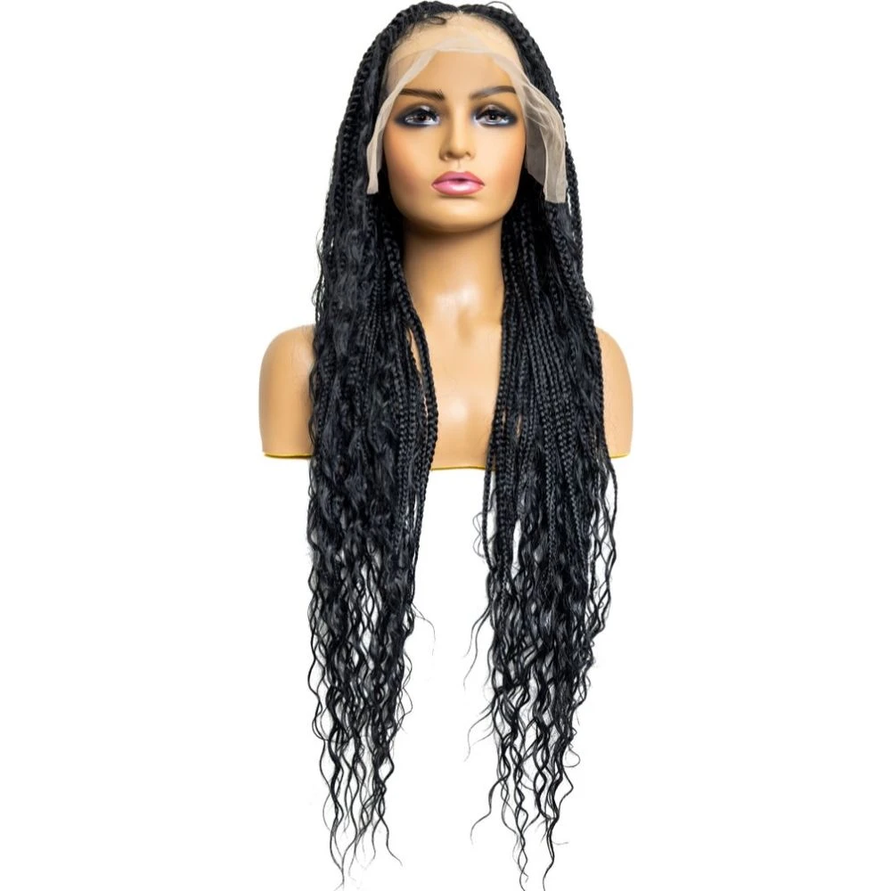 B & B Knotless Synthetic HD Lace Wig - Triangle Bohemian Box Braid 32” 3 B & B Knotless Synthetic HD Lace Wig - Triangle Bohemian Box Braid 32”