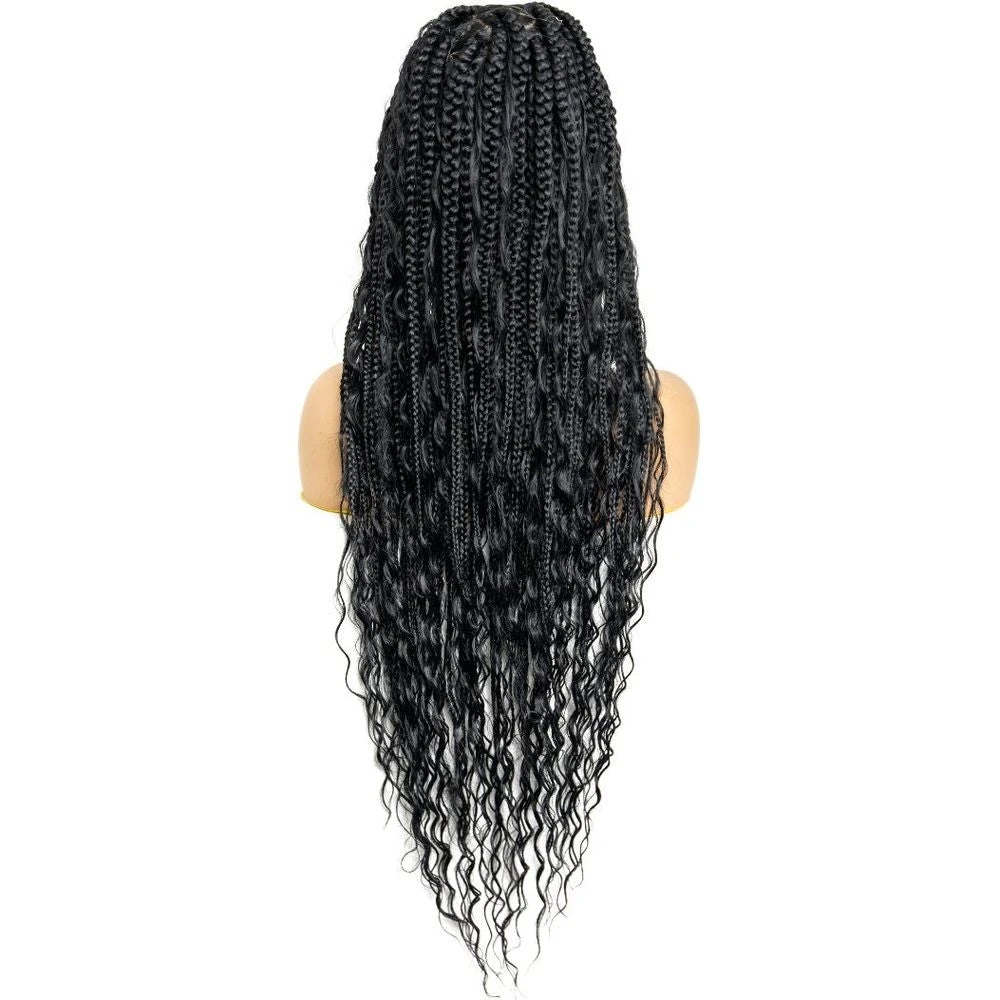 B & B Knotless Synthetic HD Lace Wig - Triangle Bohemian Box Braid 32” 4 B & B Knotless Synthetic HD Lace Wig - Triangle Bohemian Box Braid 32” - Image 2