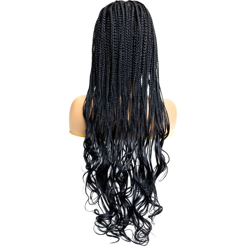 B & B Knotless Synthetic Braided Full Lace Wig - Micro Boho French Curl 18 B & B Knotless Synthetic Braided Full Lace Wig - Micro Boho French Curl - Image 16
