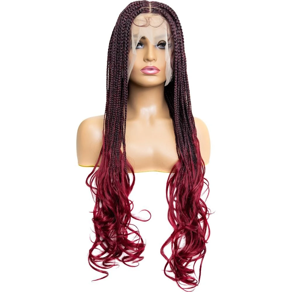 B & B Knotless Synthetic Braided Full Lace Wig - Micro Boho French Curl 4 B & B Knotless Synthetic Braided Full Lace Wig - Micro Boho French Curl - Image 2