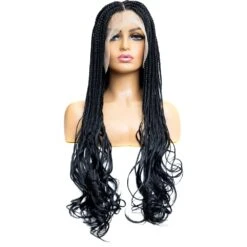 B & B Knotless Synthetic Braided Full Lace Wig - Micro Boho French Curl