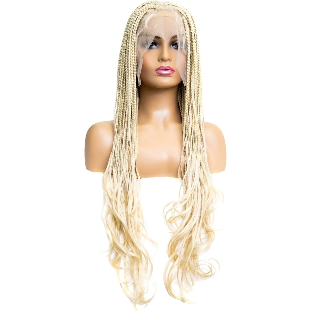 B & B Knotless Synthetic Braided Full Lace Wig - Micro Boho French Curl 14 B & B Knotless Synthetic Braided Full Lace Wig - Micro Boho French Curl - Image 12