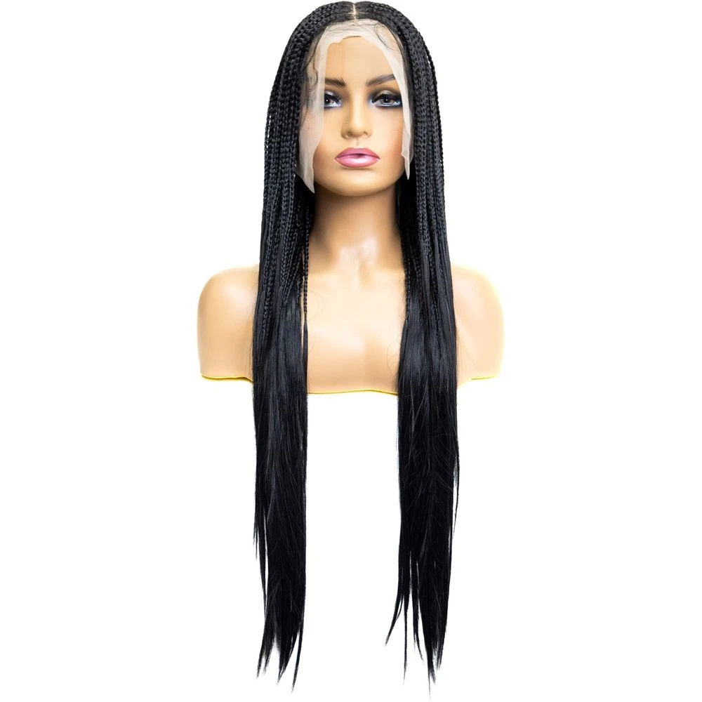B & B Knotless Synthetic Braided Full Lace Wig - Micro Boho Silky Straight 30" 14 B & B Knotless Synthetic Braided Full Lace Wig - Micro Boho Silky Straight 30" - Image 12