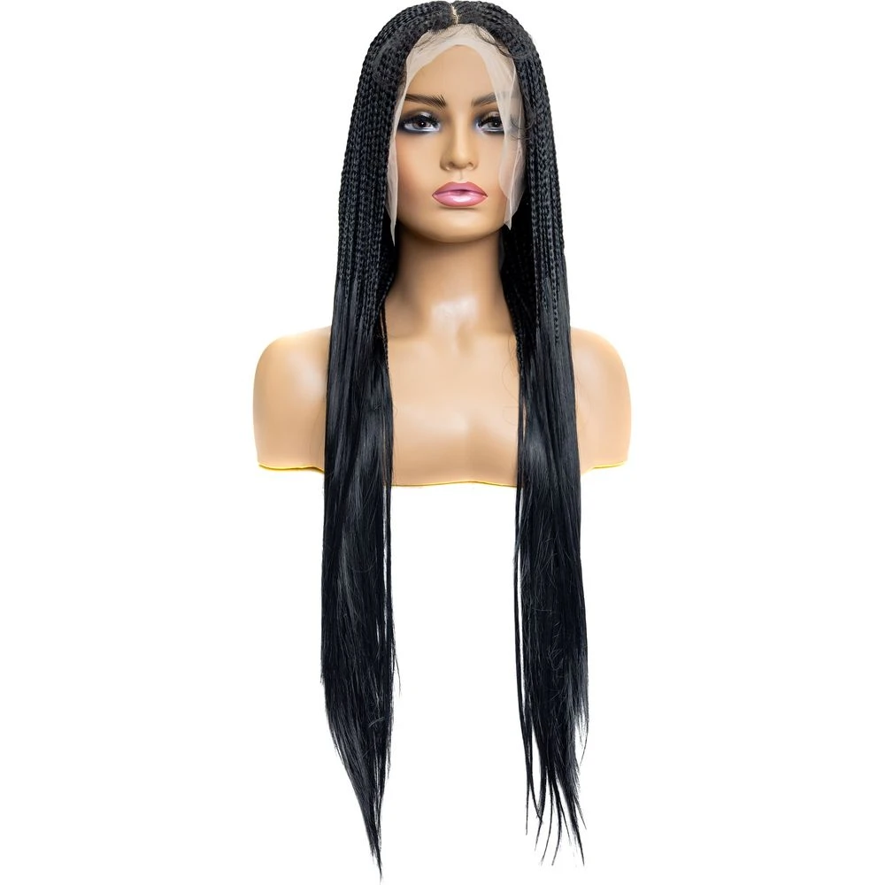 B & B Knotless Synthetic Braided Full Lace Wig - Micro Boho Silky Straight 30" 3 B & B Knotless Synthetic Braided Full Lace Wig - Micro Boho Silky Straight 30"