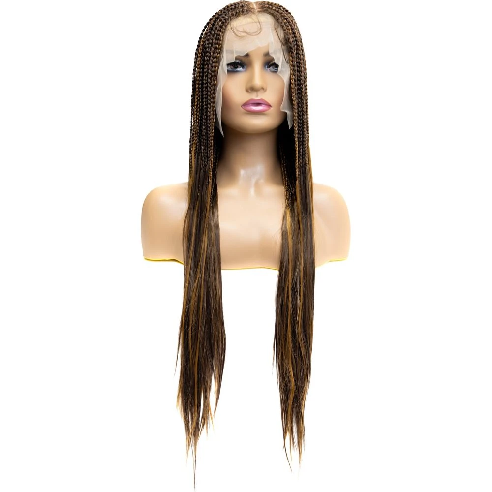 B & B Knotless Synthetic Braided Full Lace Wig - Micro Boho Silky Straight 30" 7 B & B Knotless Synthetic Braided Full Lace Wig - Micro Boho Silky Straight 30" - Image 5