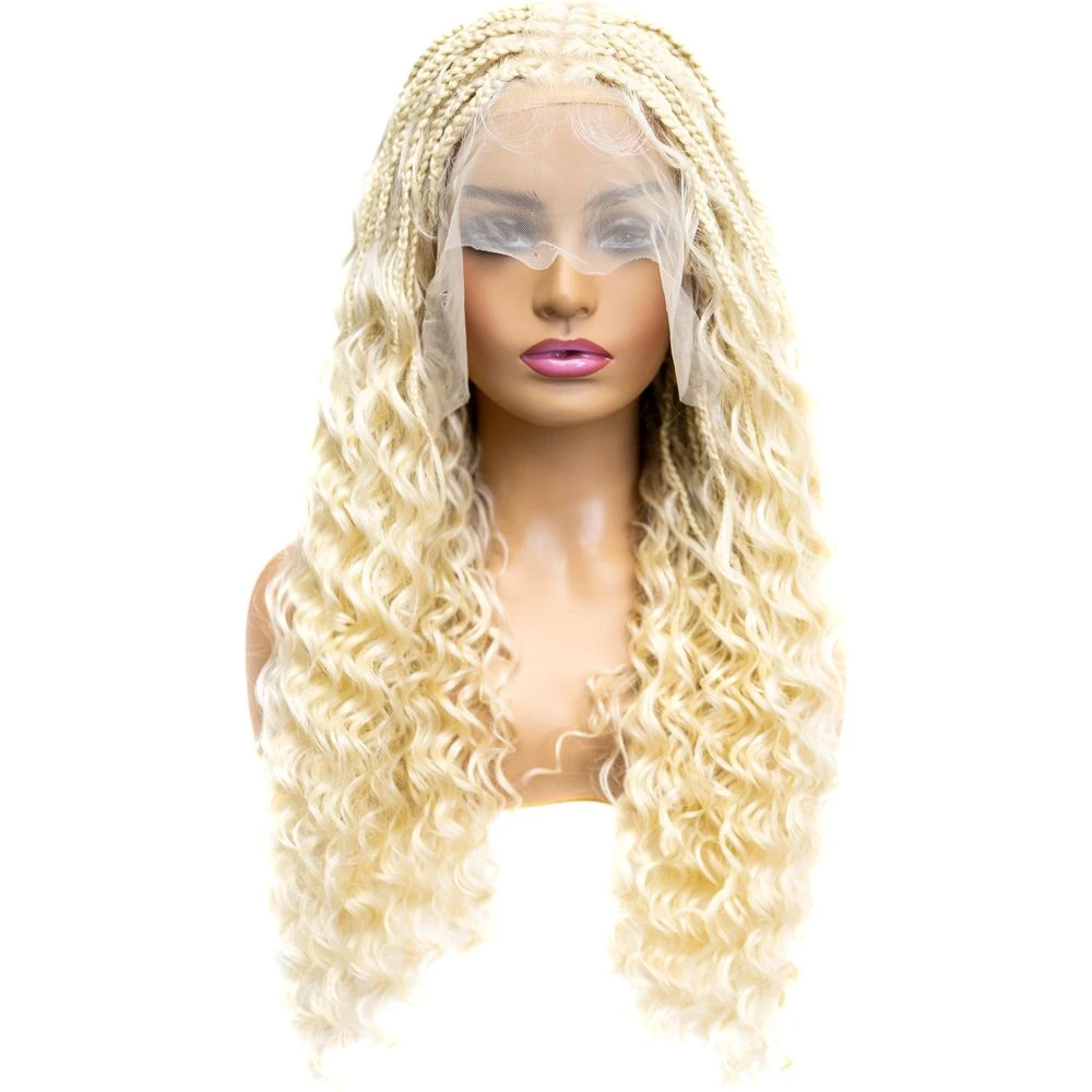 B & B Knotless Synthetic Full Lace Braided Wig - Micro Deep Wave 24" 6 B & B Knotless Synthetic Full Lace Braided Wig - Micro Deep Wave 24" - Image 4