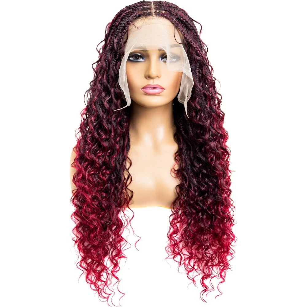 B & B Knotless Synthetic Full Lace Braided Wig - Micro Deep Wave 24" 5 B & B Knotless Synthetic Full Lace Braided Wig - Micro Deep Wave 24" - Image 3