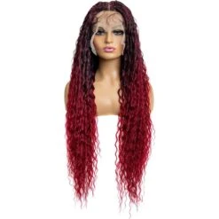 B & B Knotless Synthetic Full Lace Braided Wig - Micro Peruvian Wave -Beauty Exchanges b b knotless synthetic full lace braided wig micro peruvian wave 32 573431