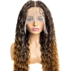B & B Knotless Synthetic Full Lace Braided Wig - Micro Peruvian Wave -Beauty Exchanges b b knotless synthetic full lace braided wig micro peruvian wave 32 986337