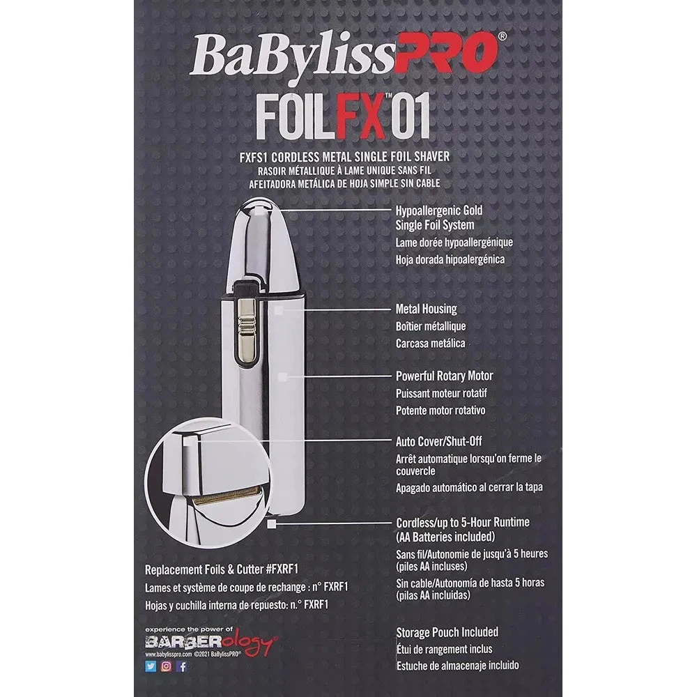 Babyliss Pro BaBylissPRO FoilFX 01 Single Foil Shaver – FXFS1 4 Babyliss Pro BaBylissPRO FoilFX 01 Single Foil Shaver – FXFS1 - Image 2