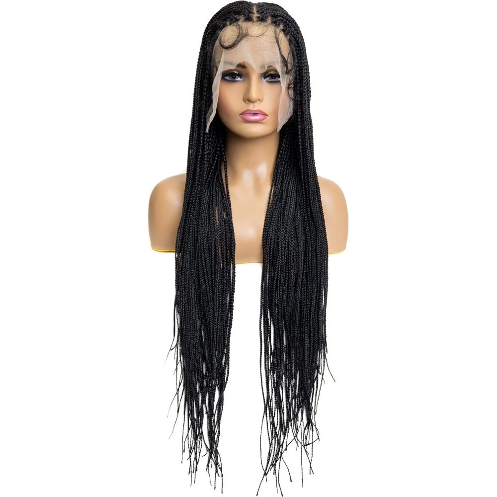 B&B Knotless Synthetic Full Lace Braided Wig - Micro Box Braid 32" 3 B&B Knotless Synthetic Full Lace Braided Wig - Micro Box Braid 32"