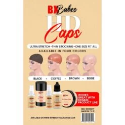 BxBabes HD Wig Caps - 1 Dz -Beauty Exchanges bxbabe hd caps 1 dz 657725