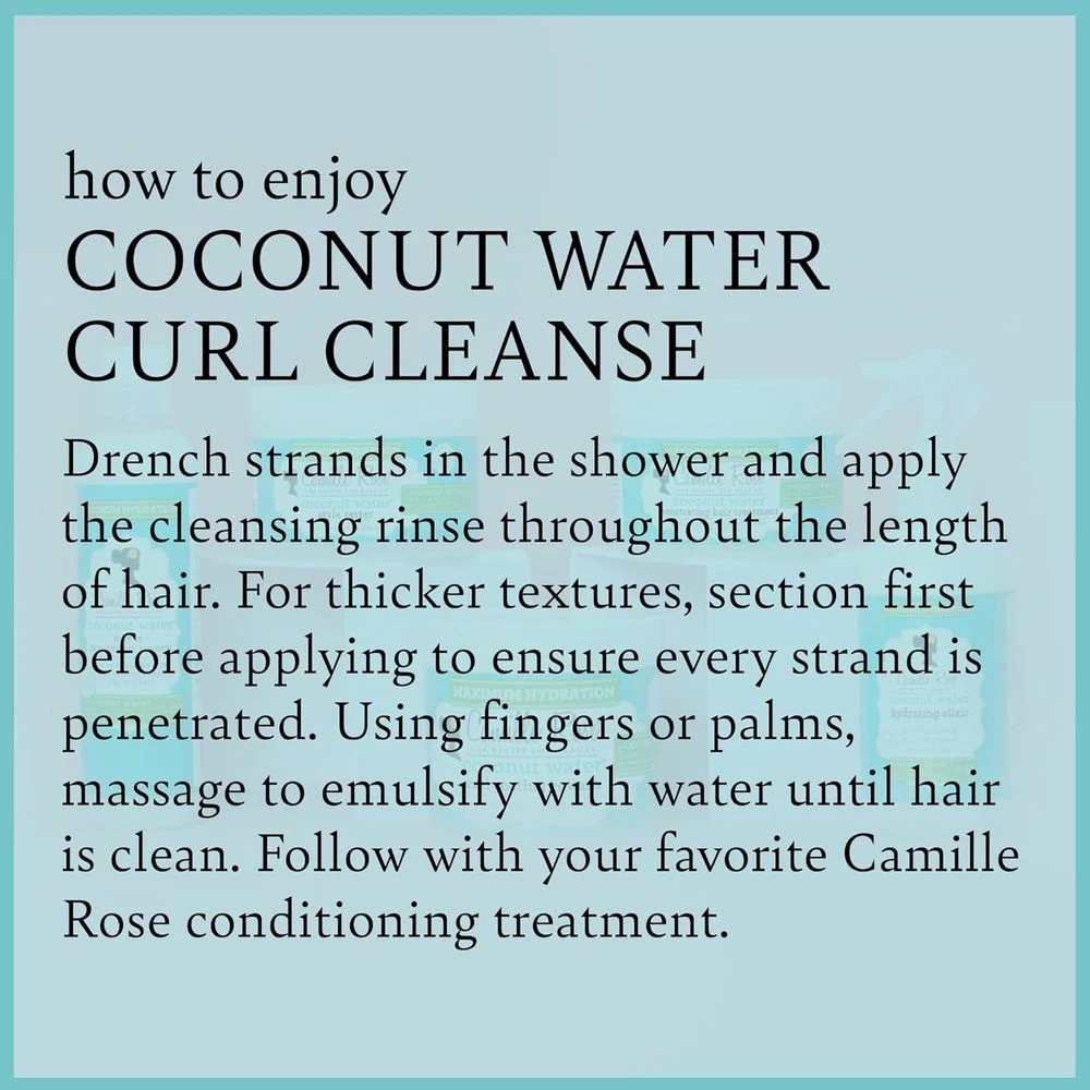 Camille Rose Coconut Water Curl Cleanse Shampoo - 12 Oz 6 Camille Rose Coconut Water Curl Cleanse Shampoo - 12 Oz - Image 4