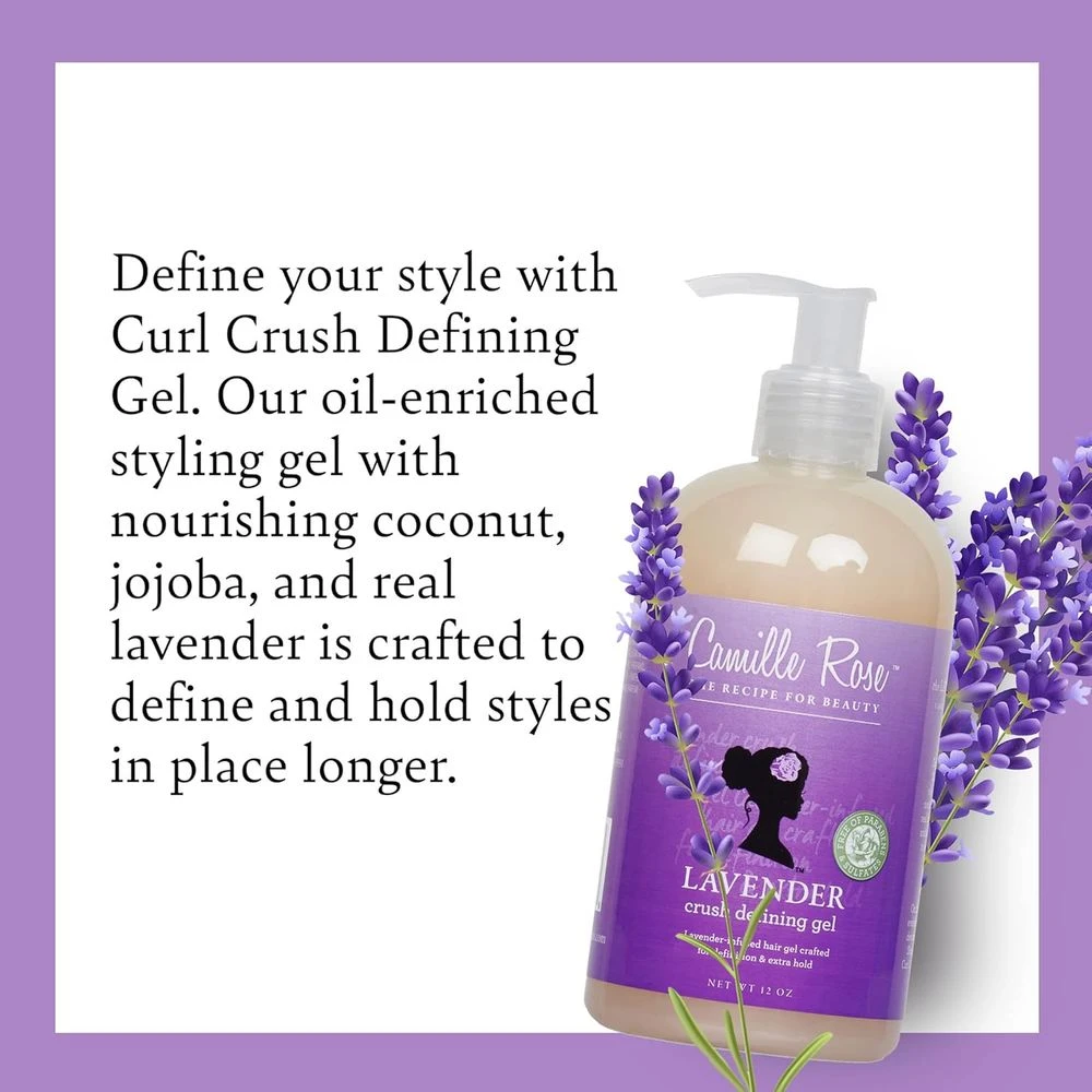 Camille Rose Lavender Crush Curl Defining Gel - 12 Oz 4 Camille Rose Lavender Crush Curl Defining Gel - 12 Oz - Image 2