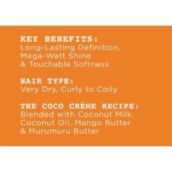 Carol's Daughter Coco Creme Curl Shaping Cream Gel - 12 Oz & 16 Oz -Beauty Exchanges carols daughter coco creme curl shaping cream gel hydrating hair gel for curly hair coconut oil coconut milk silicone free paraben free 12oz 16oz 835312