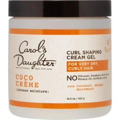 Carol's Daughter Coco Creme Curl Shaping Cream Gel - 12 Oz & 16 Oz -Beauty Exchanges carols daughter coco creme curl shaping cream gel hydrating hair gel for curly hair coconut oil coconut milk silicone free paraben free 12oz 16oz 874138