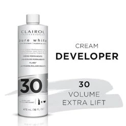 Clairol Professional Pure White Creme Developer - 16 Oz -Beauty Exchanges clairol professional pure white creme hair developers lightening gray coverage 10 20 30 40 volume 16oz 172117