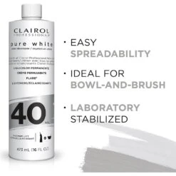Clairol Professional Pure White Creme Developer - 16 Oz -Beauty Exchanges clairol professional pure white creme hair developers lightening gray coverage 10 20 30 40 volume 16oz 467581
