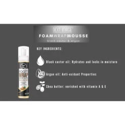 Curl & Wavy Foam Wrap Locking Mousse – 3 Variants – 8oz -Beauty Exchanges curl wavy foam wrap locking mousse 3 unique variants olive avocado black castor argan pomegranate cherry blossom 8oz 762571