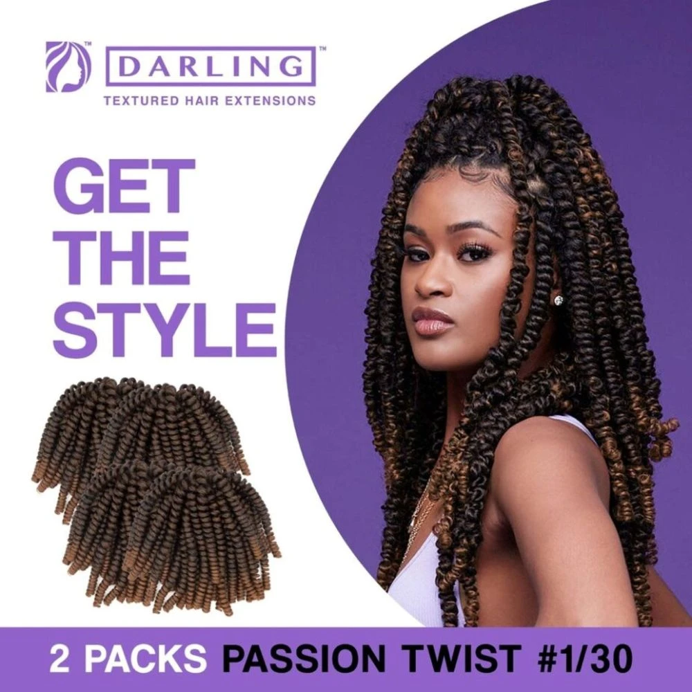 Darling Passion Twist Crochet Hair Extensions 2X Pack 24" 4 Darling Passion Twist Crochet Hair Extensions 2X Pack 24" - Image 2