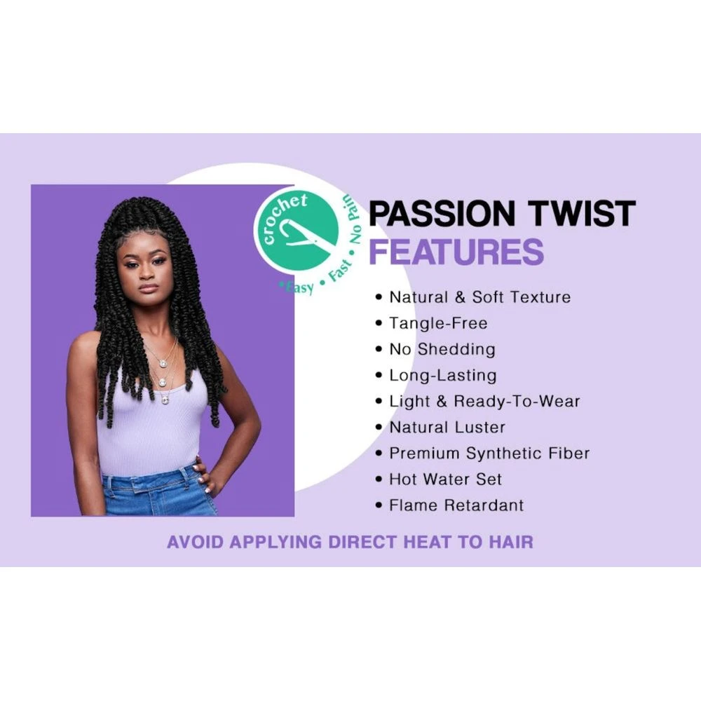 Darling Passion Twist Crochet Hair Extensions 2X Pack 24" 5 Darling Passion Twist Crochet Hair Extensions 2X Pack 24" - Image 3