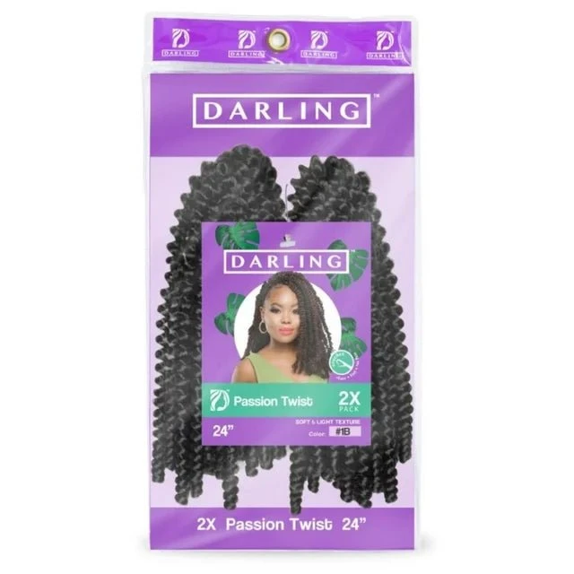 Darling Passion Twist Crochet Hair Extensions 2X Pack 24" 3 Darling Passion Twist Crochet Hair Extensions 2X Pack 24"