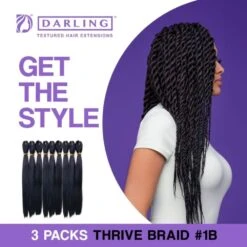 Darling Pre-Stretched Thrive Braid 3X Pack -Beauty Exchanges darling pre stretched thrive braid 3x pack 530425