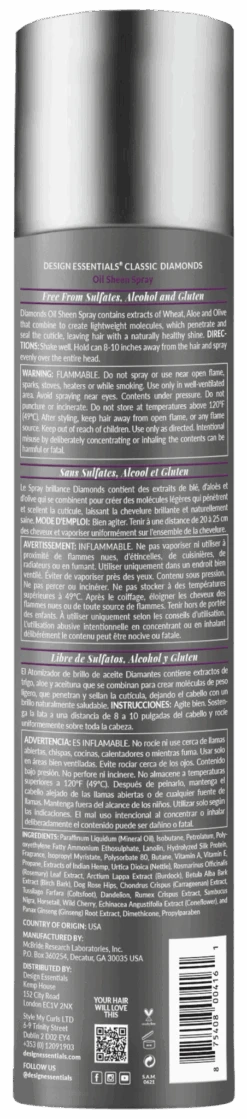 Design Essentials DIAMONDS Oil Sheen Spray – 10 Oz 5 Design Essentials DIAMONDS Oil Sheen Spray – 10 Oz -Beauty Exchanges design essentials diamonds oil sheen spray 10 oz 110914