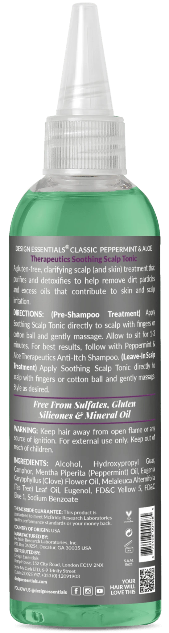 Design Essentials Peppermint & Aloe Soothing Scalp Tonic – 4 Oz 4 Design Essentials Peppermint & Aloe Soothing Scalp Tonic – 4 Oz - Image 2