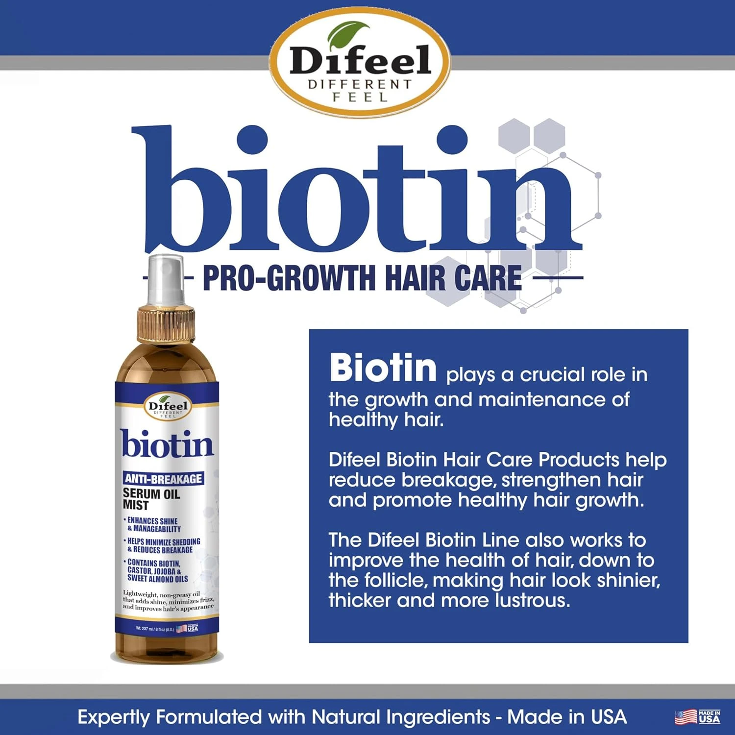 Difeel Biotin Anti-Breakage Serum Oil Mist 8 Oz 5 Difeel Biotin Anti-Breakage Serum Oil Mist 8 Oz - Image 3