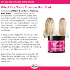 Difeel Premium Rice Water Hair Mask – 12 Oz -Beauty Exchanges difeel premium rice water hair mask 12 oz 105179