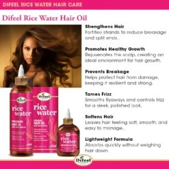 Difeel Rice Water Premium Hair Oil – 8 Oz -Beauty Exchanges difeel rice water premium hair oil 8 oz 621120