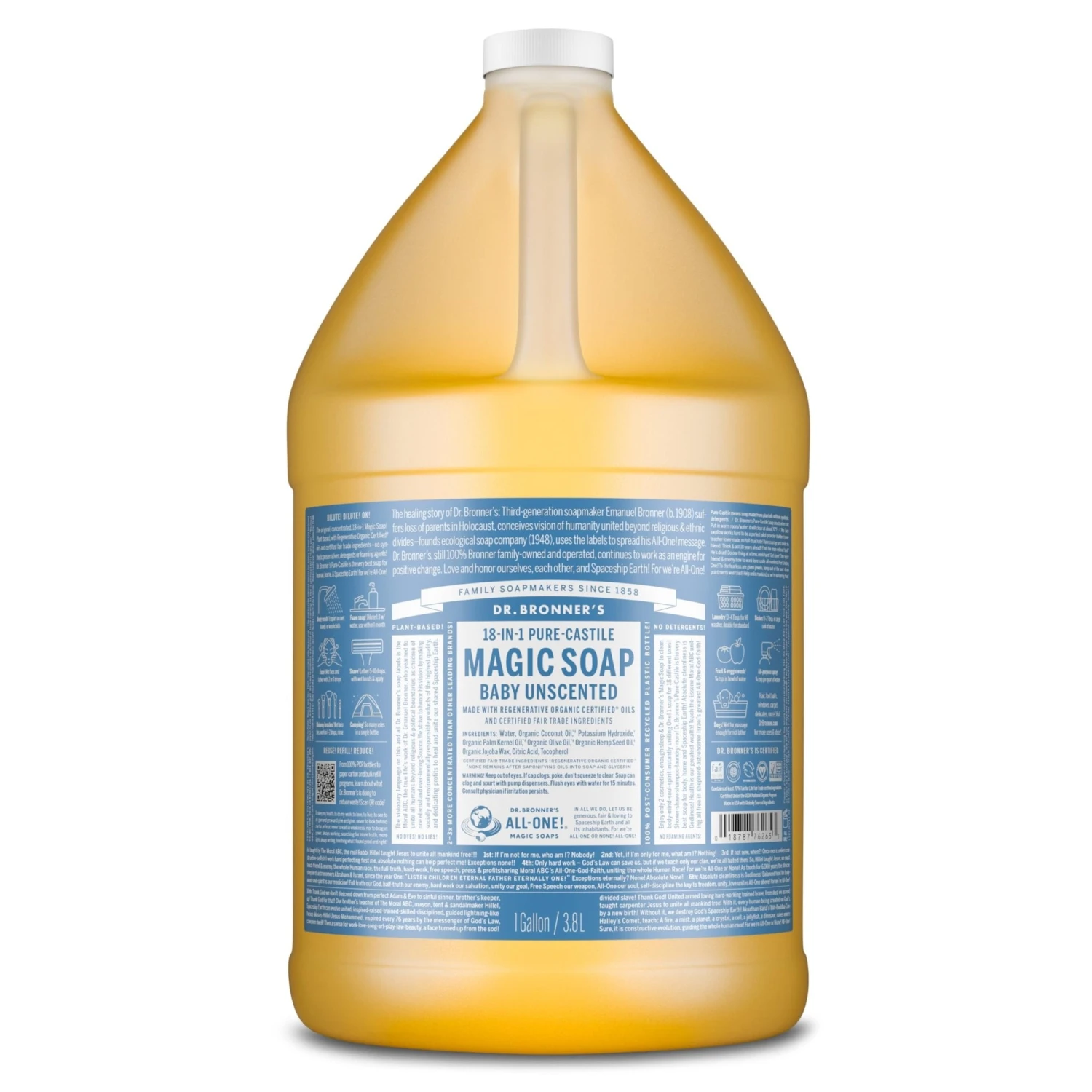 Dr. Bronner's Dr. Bronner’s Pure-Castile Liquid Soap – 1 Gallon 9 Dr. Bronner's Dr. Bronner’s Pure-Castile Liquid Soap – 1 Gallon - Image 7