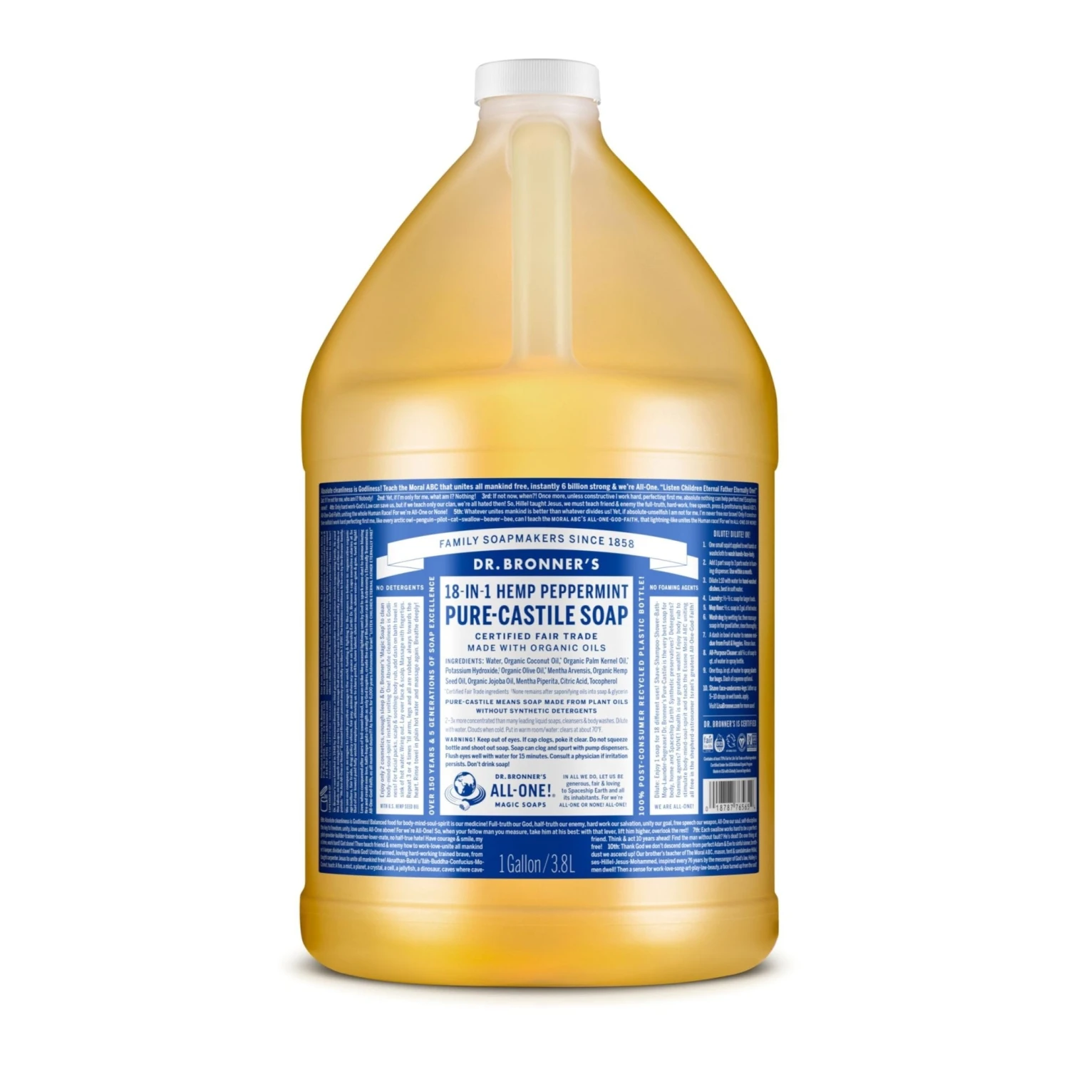 Dr. Bronner's Dr. Bronner’s Pure-Castile Liquid Soap – 1 Gallon 4 Dr. Bronner's Dr. Bronner’s Pure-Castile Liquid Soap – 1 Gallon - Image 2