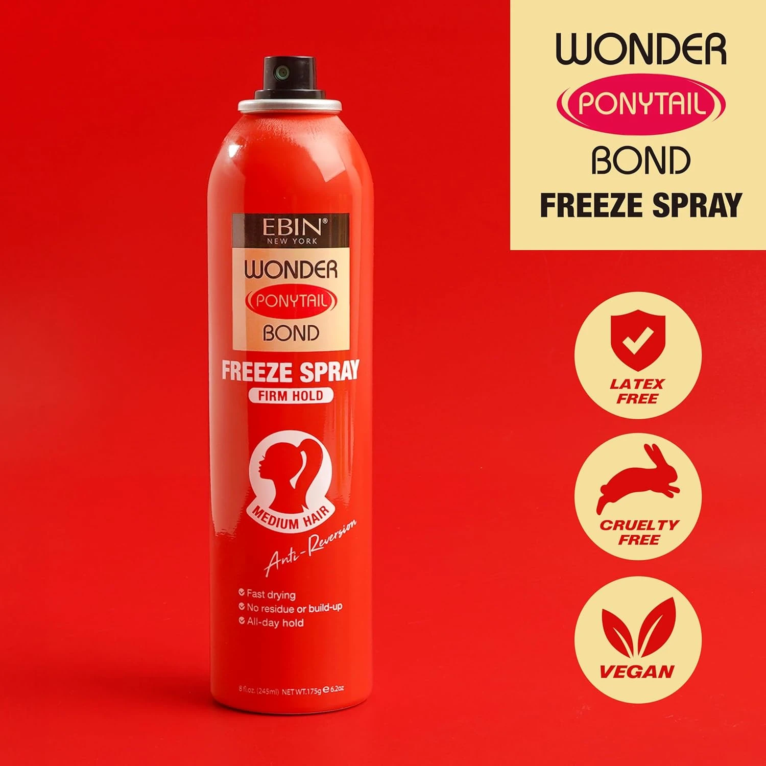 EBIN Wonder Ponytail Bond Spray – Mega Hold & Firm Hold – 8 Oz 6 EBIN Wonder Ponytail Bond Spray – Mega Hold & Firm Hold – 8 Oz - Image 4