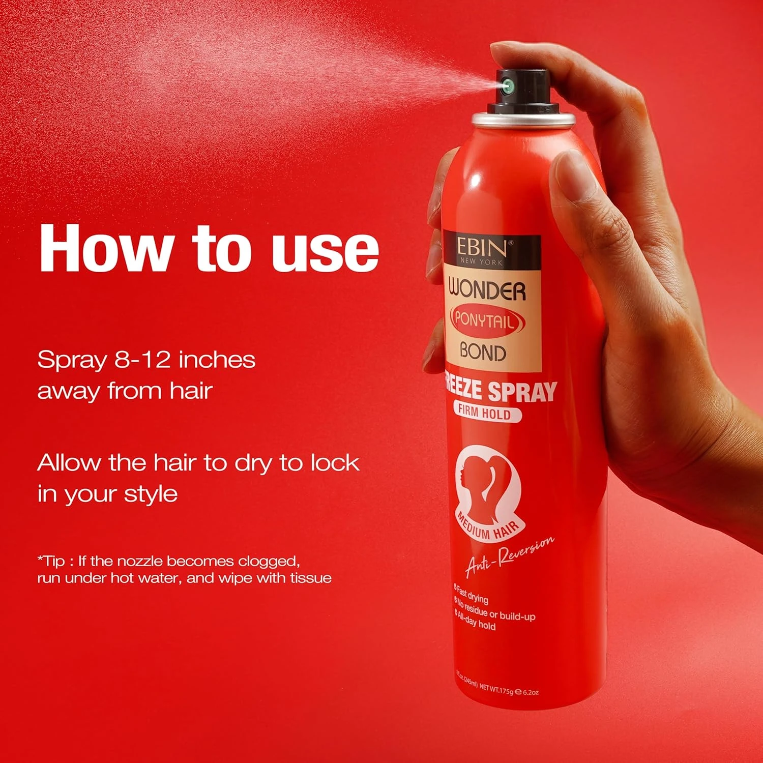 EBIN Wonder Ponytail Bond Spray – Mega Hold & Firm Hold – 8 Oz 7 EBIN Wonder Ponytail Bond Spray – Mega Hold & Firm Hold – 8 Oz - Image 5