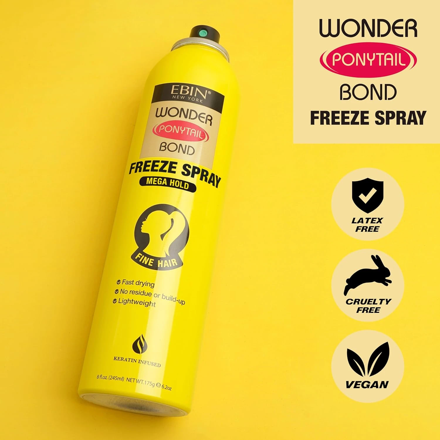 EBIN Wonder Ponytail Bond Spray – Mega Hold & Firm Hold – 8 Oz 5 EBIN Wonder Ponytail Bond Spray – Mega Hold & Firm Hold – 8 Oz - Image 3