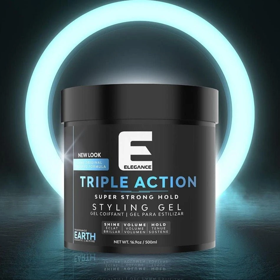 Elegance Triple Action Hair Gel – Manly Fragrance – 8.8oz/16.9oz 4 Elegance Triple Action Hair Gel – Manly Fragrance – 8.8oz/16.9oz - Image 2